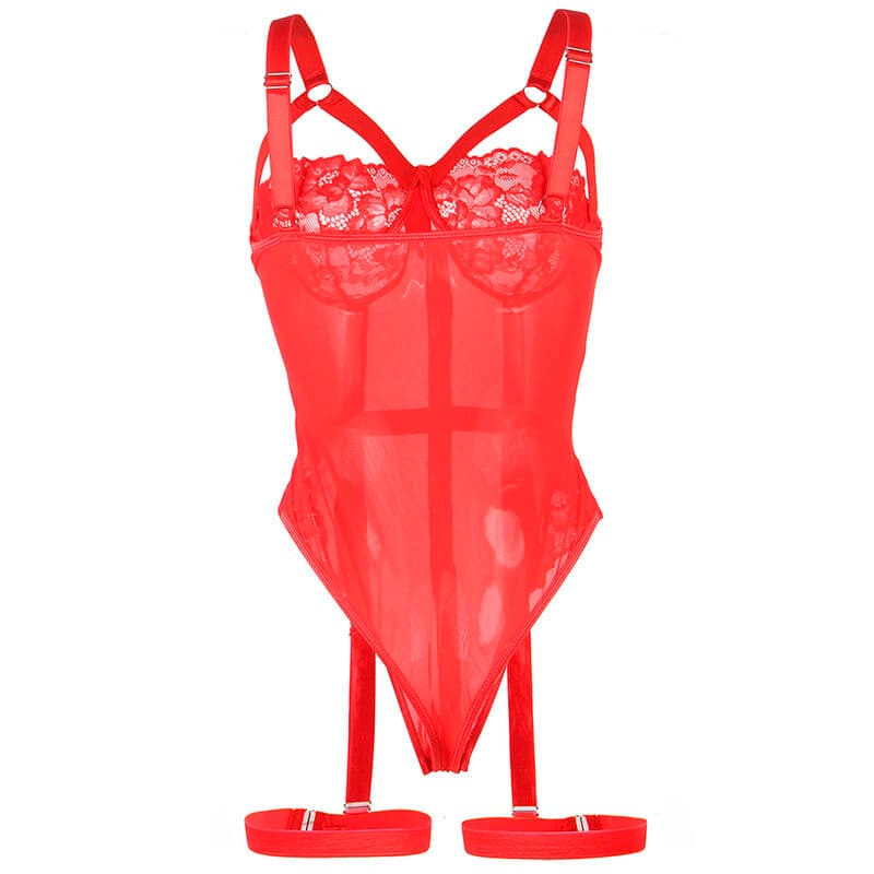 SUBBLIME - TEDDY WITH GARTER STRAP DETAIL CHEST RED L/XL thumb 5