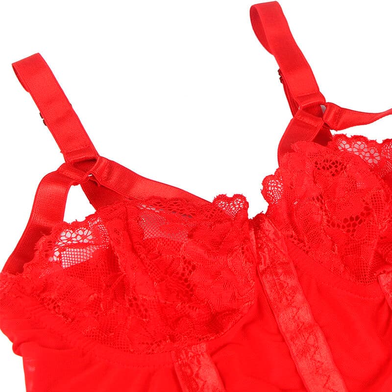 SUBBLIME - TEDDY WITH GARTER STRAP DETAIL CHEST RED L/XL thumb 6
