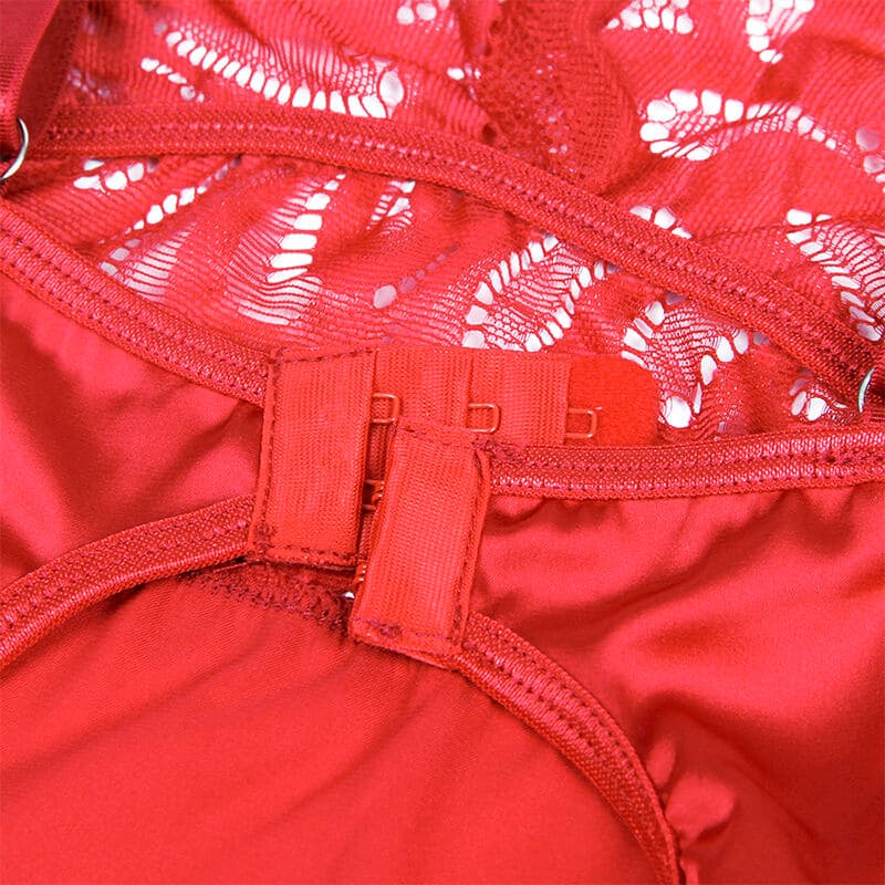 SUBBLIME - SATIN BABYDOLL WITH LACE RED S/M thumb 11