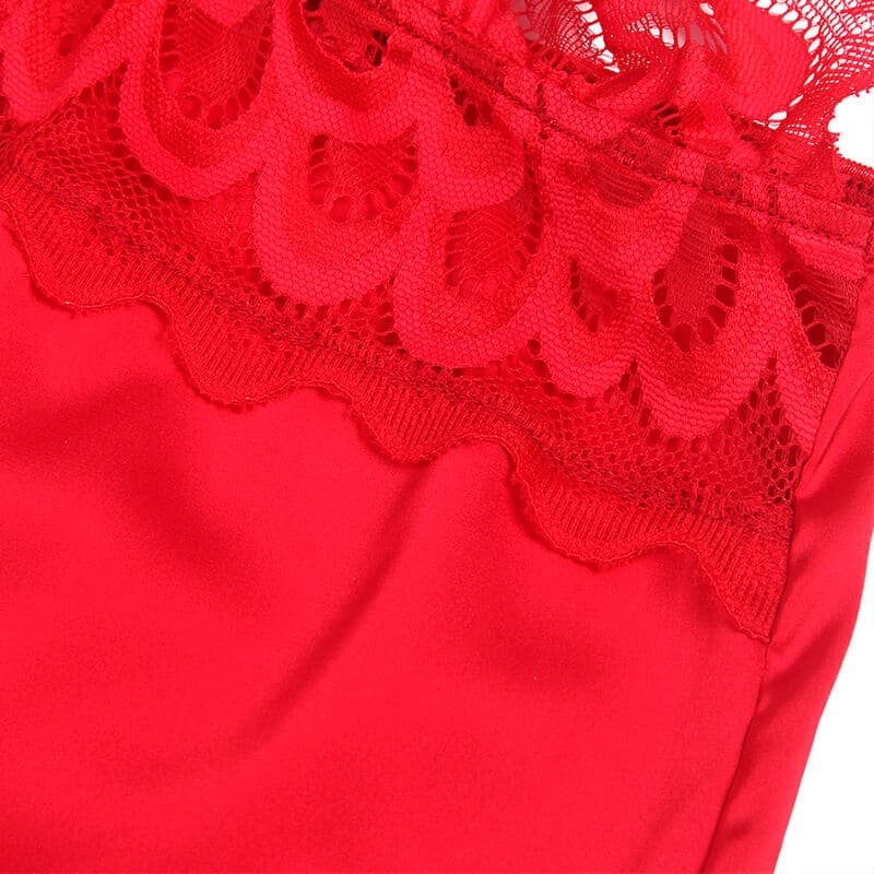 SUBBLIME - SATIN BABYDOLL WITH LACE RED L/XL thumb 7
