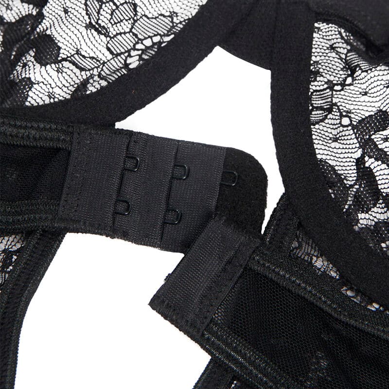 SUBBLIME - TEDDY WITH GARTER WITH LACE DETAIL AND STRIPS BLACK L/XL thumb 12