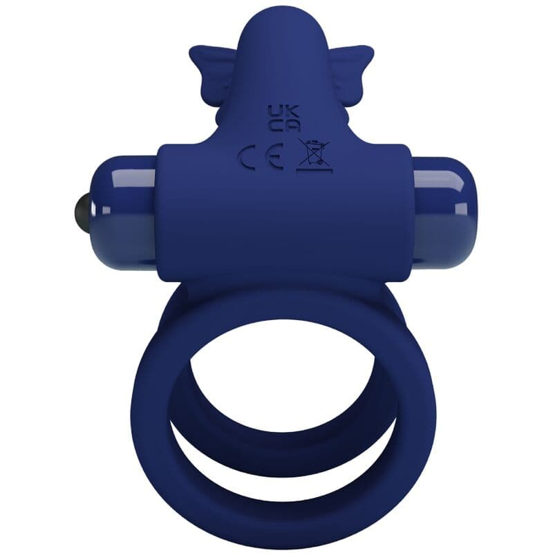 PRETTY LOVE - JAMELE DOUBLE RING WITH VIBRATION & BUTTERFLY STIMULATOR BLUE thumb 4