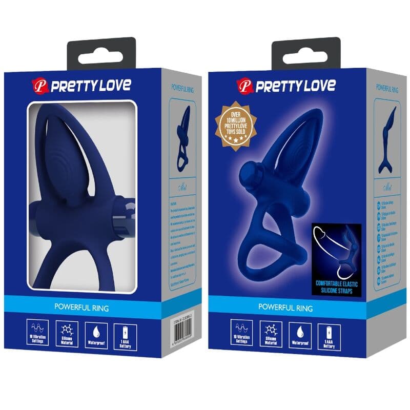 PRETTY LOVE - MAT DOUBLE RING WITH VIBRATION & STIMULATOR BLUE thumb 10