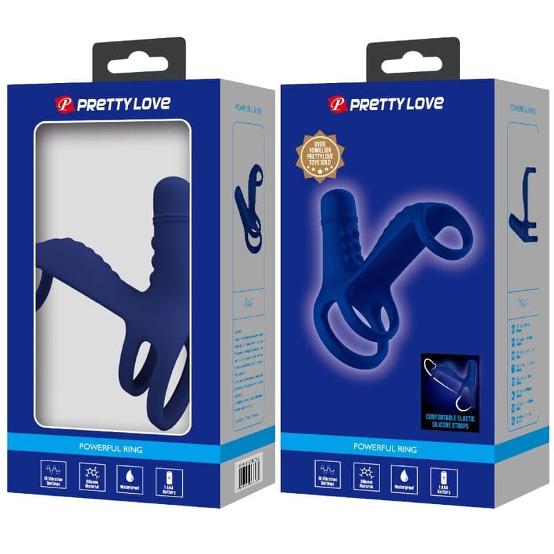 PRETTY LOVE - ELISH VIBRATING RING WITH EXTENSION BLUE thumb 8