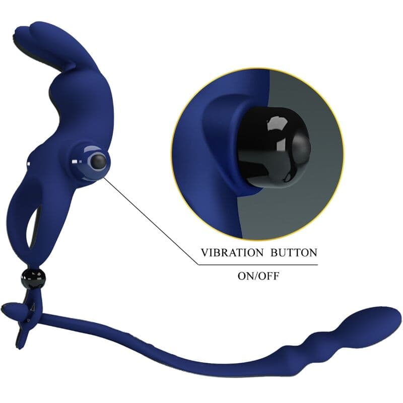 PRETTY LOVE - AYAD RABBIT VIBRATOR RING WITH PLUG BLUE thumb 10