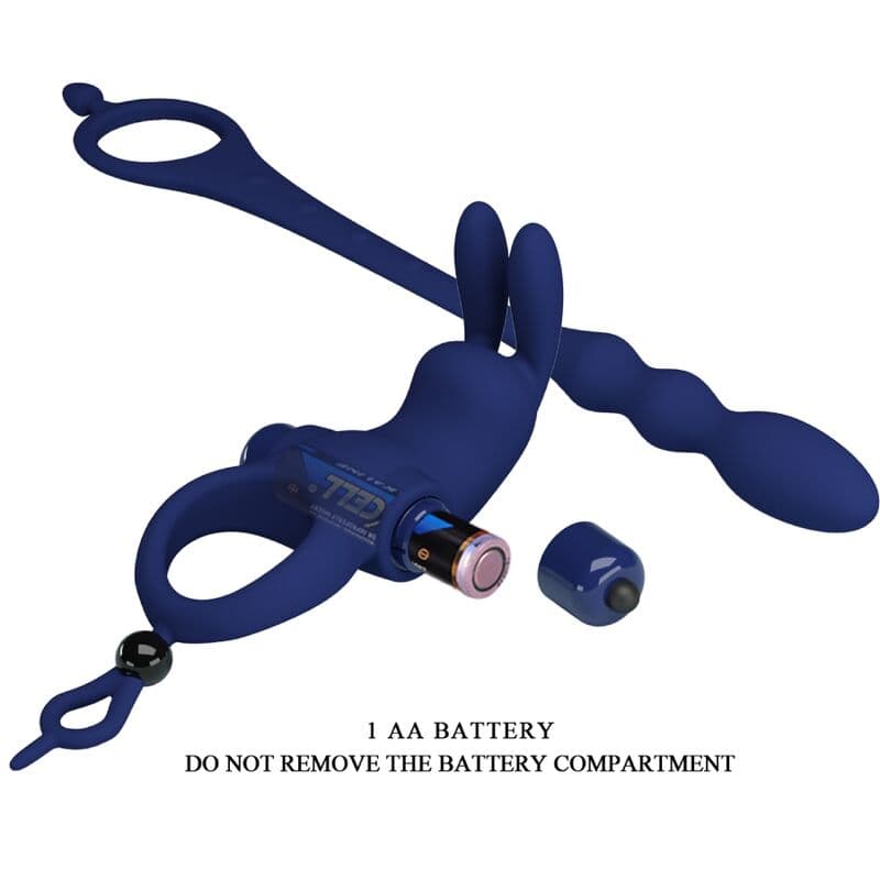 PRETTY LOVE - AYAD RABBIT VIBRATOR RING WITH PLUG BLUE thumb 9