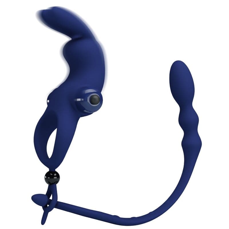 PRETTY LOVE - AYAD RABBIT VIBRATOR RING WITH PLUG BLUE thumb 3