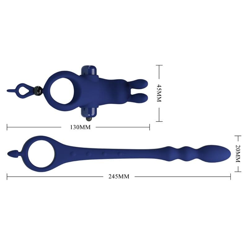 PRETTY LOVE - AYAD RABBIT VIBRATOR RING WITH PLUG BLUE thumb 8