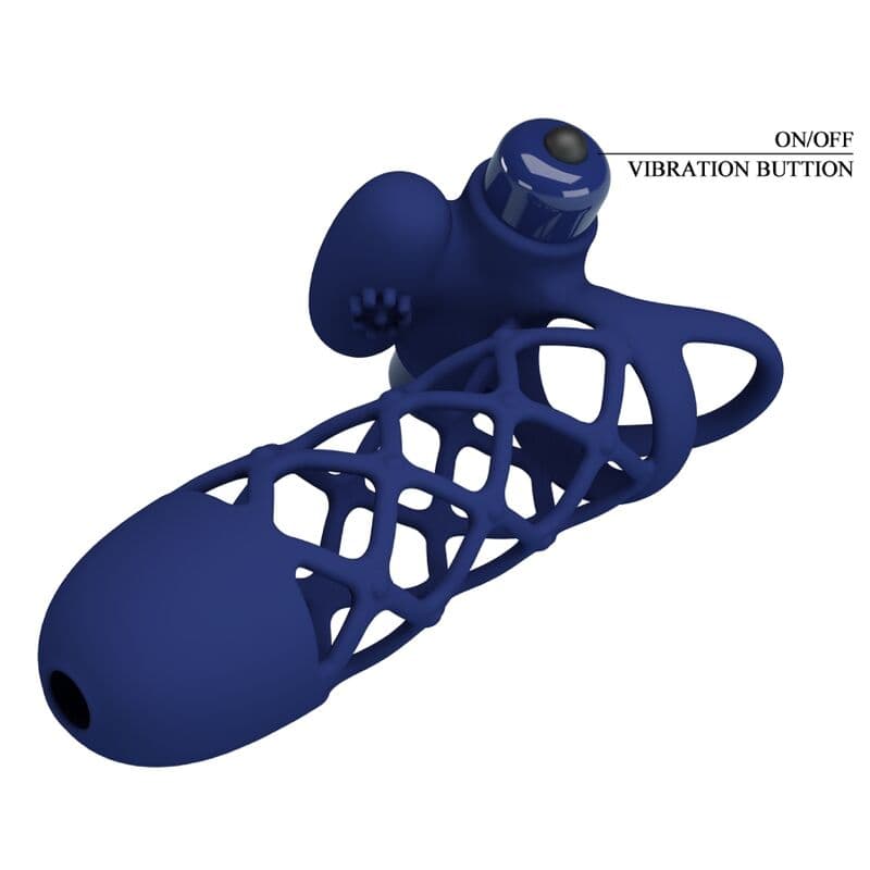 PRETTY LOVE - GIANN VIBRATOR RING WITH SILICONE SHEATH BLUE thumb 5
