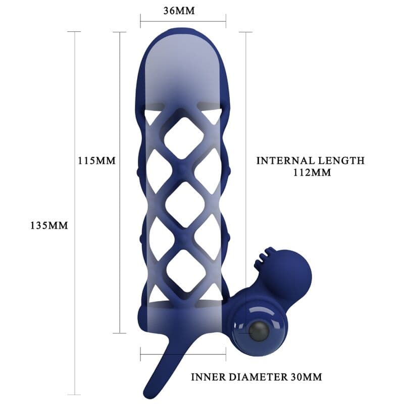 PRETTY LOVE - GIANN VIBRATOR RING WITH SILICONE SHEATH BLUE thumb 4