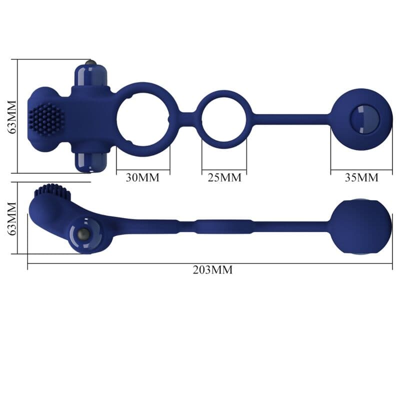 PRETTY LOVE - REMINGTON DOUBLE VIBRATING RING WITH PLUG BLUE thumb 6