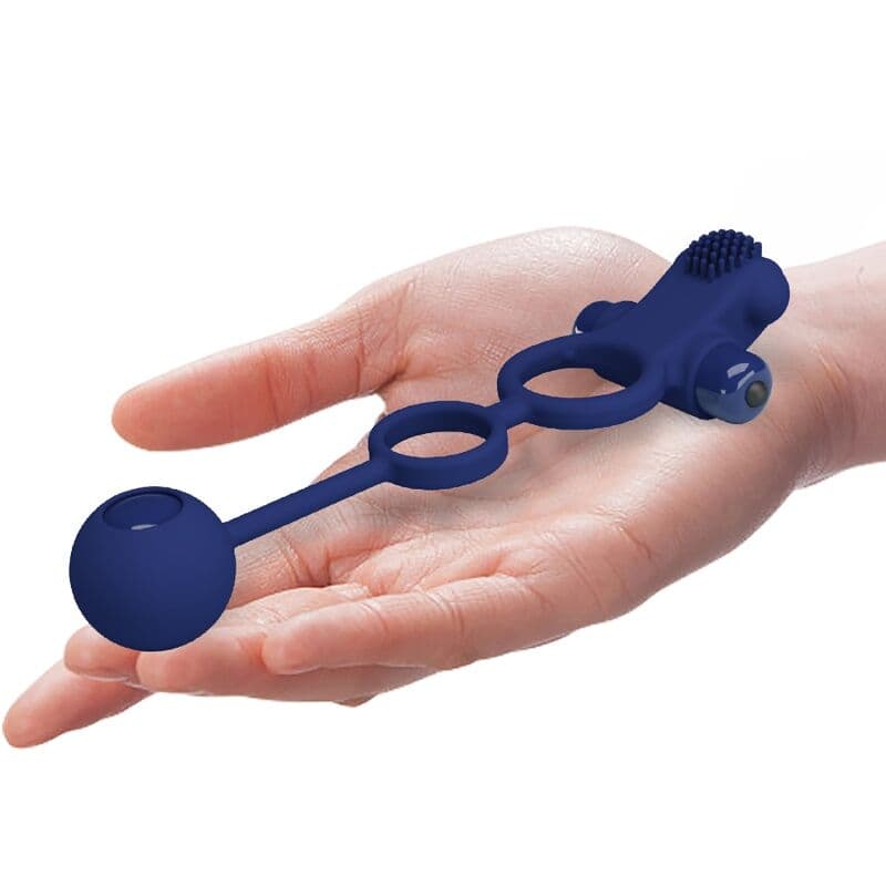 PRETTY LOVE - REMINGTON DOUBLE VIBRATING RING WITH PLUG BLUE thumb 5