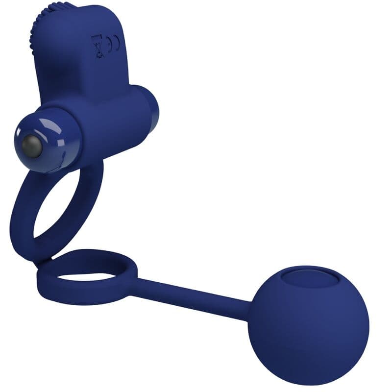PRETTY LOVE - REMINGTON DOUBLE VIBRATING RING WITH PLUG BLUE thumb 3