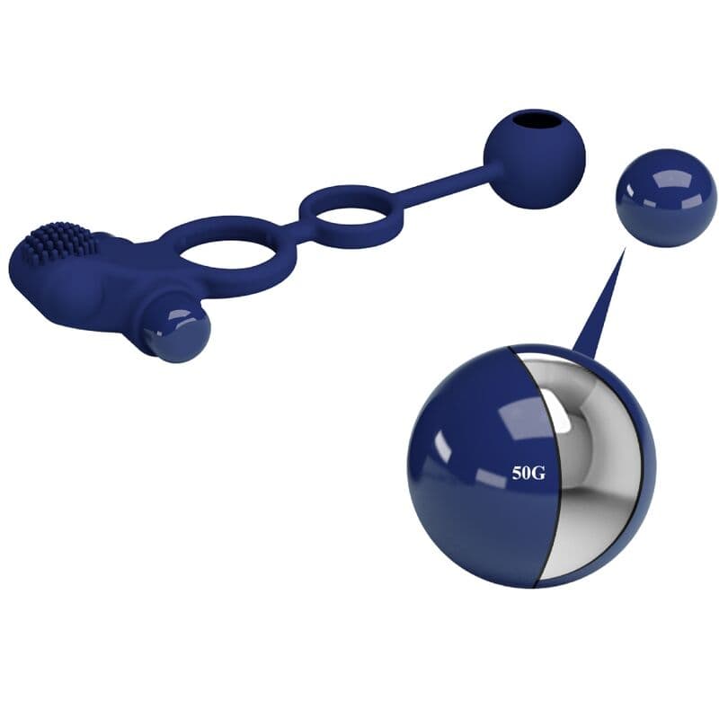 PRETTY LOVE - REMINGTON DOUBLE VIBRATING RING WITH PLUG BLUE thumb 9