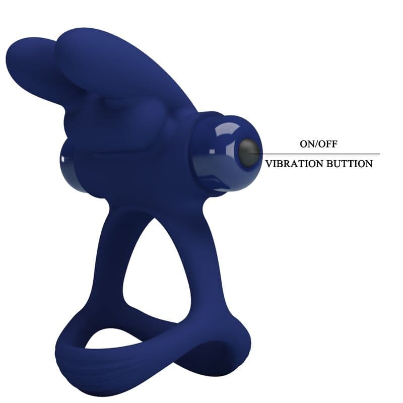 PRETTY LOVE - FRANCISCO DOUBLE VIBRATING RING RABBIT BLUE thumb 8