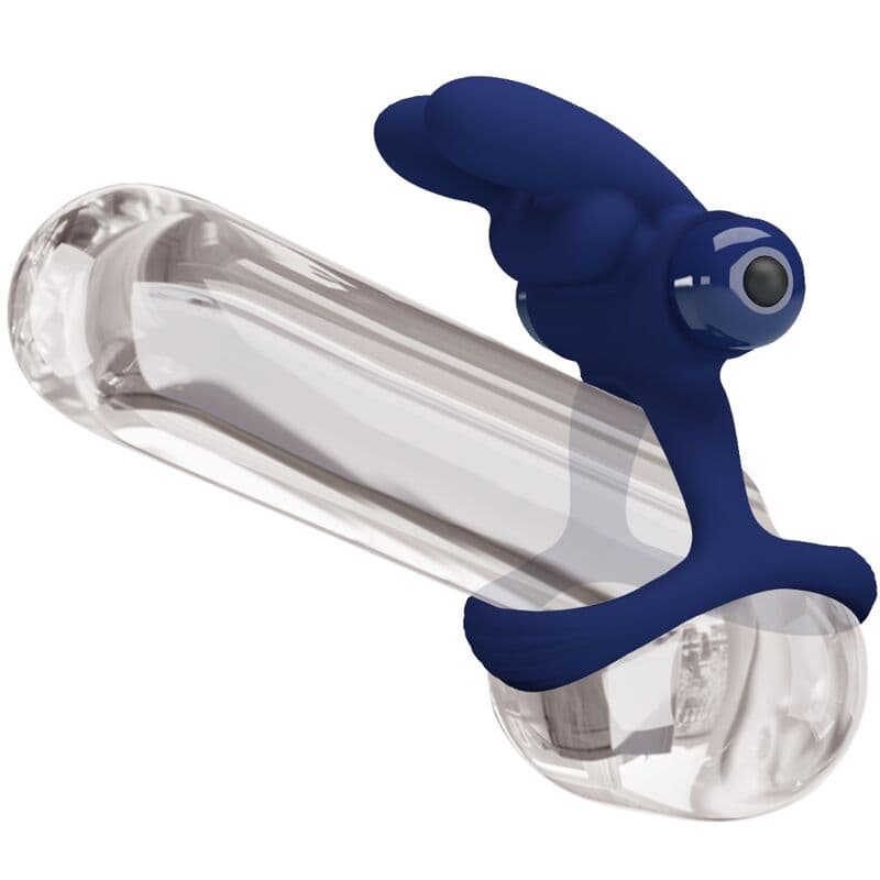 PRETTY LOVE - FRANCISCO DOUBLE VIBRATING RING RABBIT BLUE thumb 6