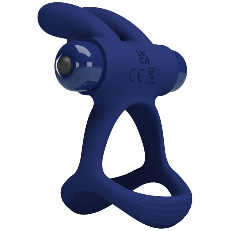 PRETTY LOVE - FRANCISCO DOUBLE VIBRATING RING RABBIT BLUE thumb 4