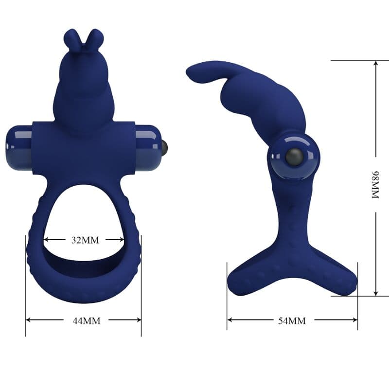 PRETTY LOVE - LUCHITO DOUBLE VIBRATING RING RABBIT BLUE thumb 7