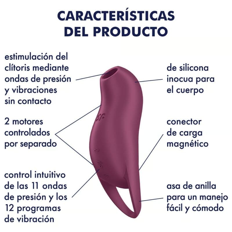 SATISFYER - POCKET PRO 1 CLITORIS STIMULATOR GARNET thumb 4