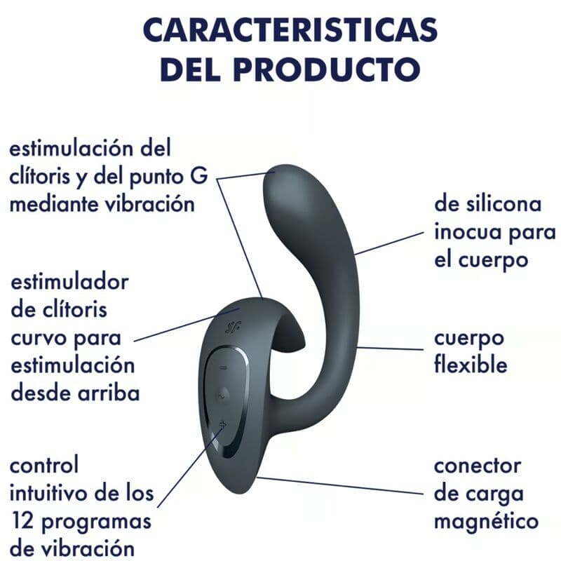 SATISFYER - G FOR GODDESS 1 RABBIT VIBRATOR DARK GRAY thumb 4