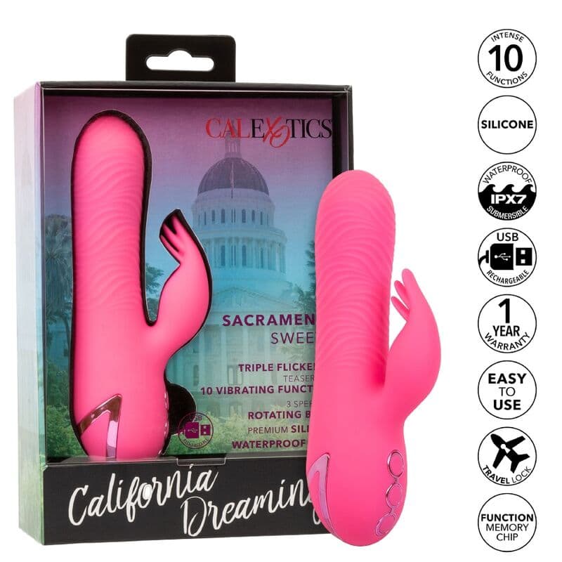 CALEXOTICS - SACRAMENTO SWEETIE VIBRATOR RABBIT PINK BY CALIFORNIA DREAMING thumb 9