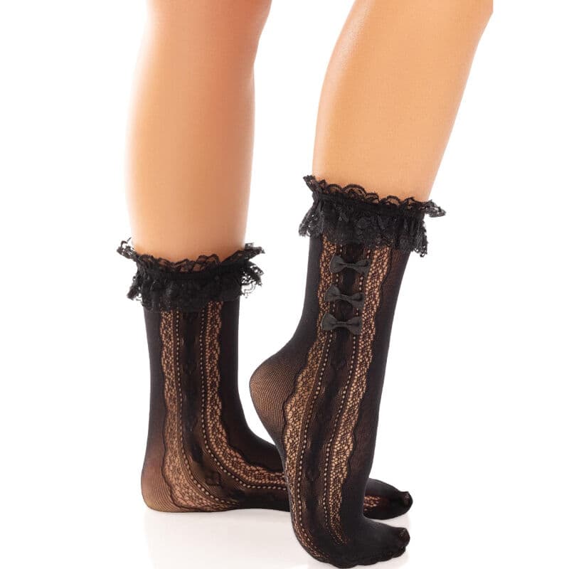 LEG AVENUE - ANKLE SOCKS WITH RUFFLES BLACK thumb 4