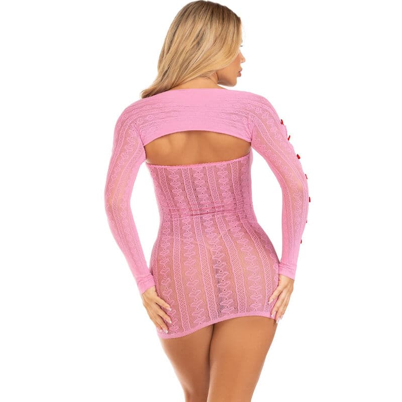 LEG AVENUE - DRESS HEART & BOWS PINK ONE SIZE thumb 3