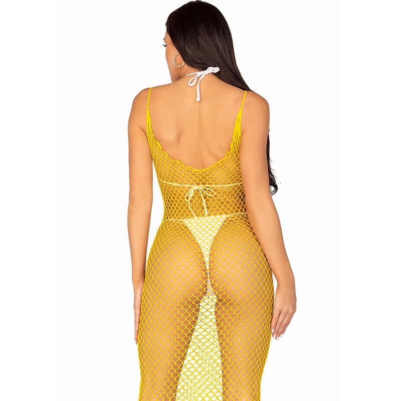 LEG AVENUE - LONG NET DRESS YELLOW ONE SIZE thumb 3
