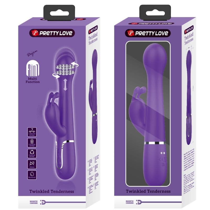 PRETTY LOVE - DEJON RABBIT VIBRATOR 3 IN 1 MULTIFUNCTION PURPLE thumb 11