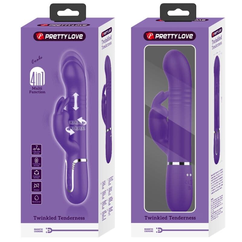 PRETTY LOVE - COALE RABBIT VIBRATOR 4 IN 1 PURPLE thumb 10