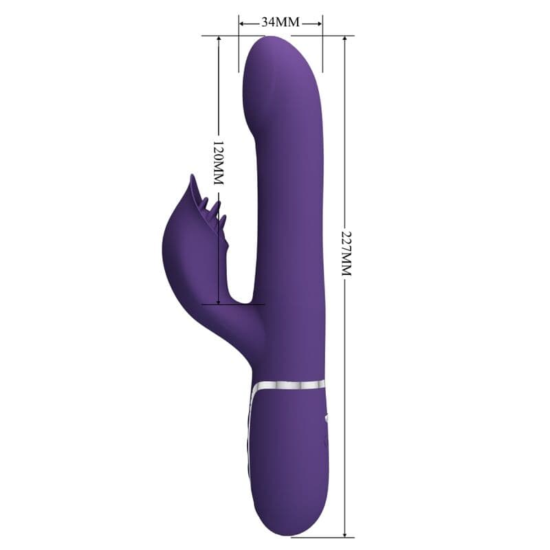 PRETTY LOVE - ZALIN RABBIT VIBRATOR PEARLS 4 IN 1 PURPLE thumb 8