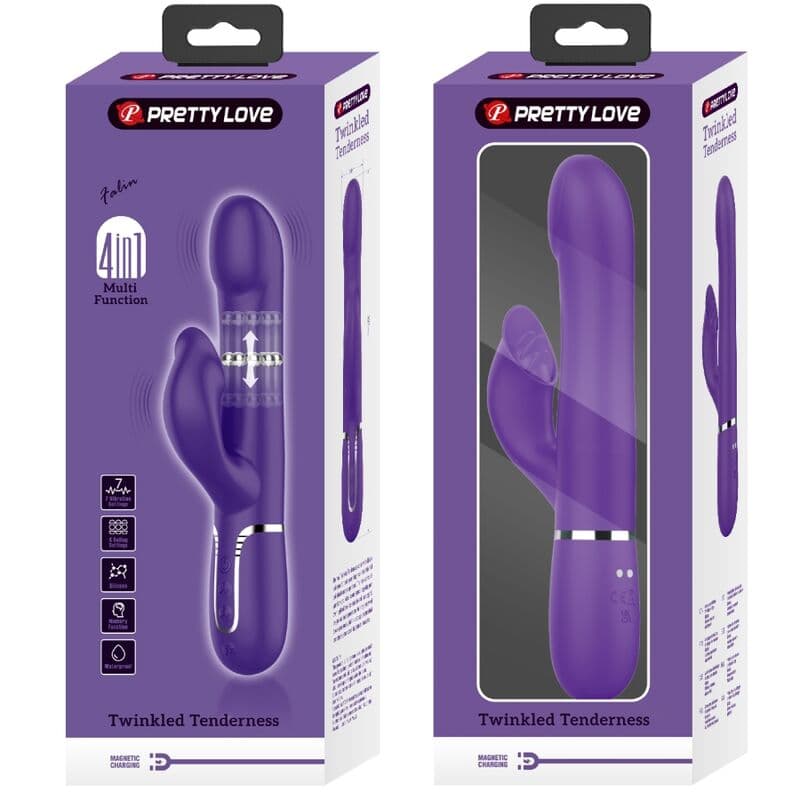 PRETTY LOVE - ZALIN RABBIT VIBRATOR PEARLS 4 IN 1 PURPLE thumb 11