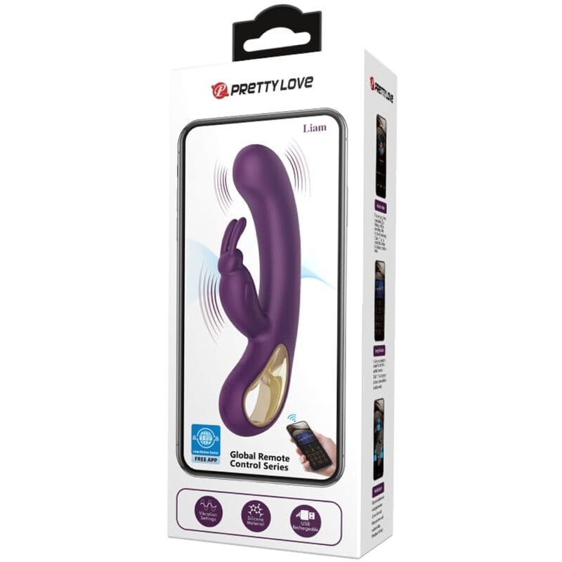 PRETTY LOVE - LIAM RABBIT VIBRATOR & G SPOT STIMULATOR PURPLE thumb 4