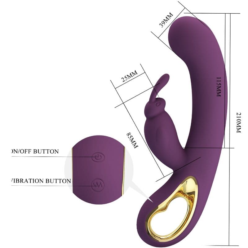 PRETTY LOVE - LIAM RABBIT VIBRATOR & G SPOT STIMULATOR PURPLE thumb 3