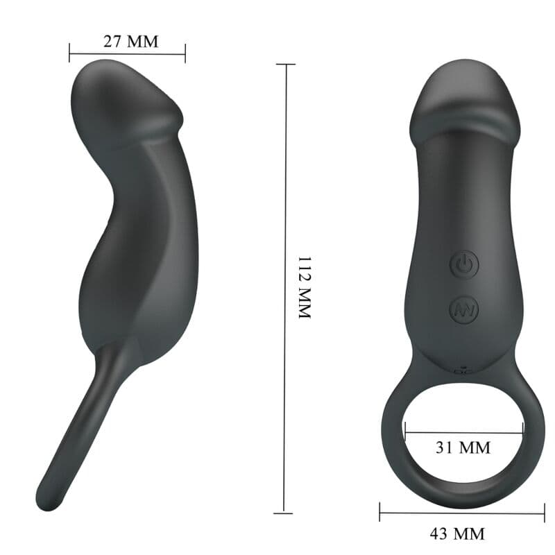 PRETTY LOVE - TRAE VIBRATING BLACK RING WITH STIMULATOR thumb 4
