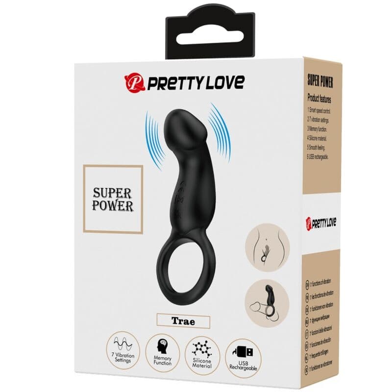 PRETTY LOVE - TRAE VIBRATING BLACK RING WITH STIMULATOR thumb 6