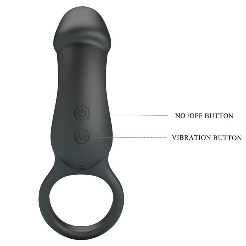 PRETTY LOVE - TRAE VIBRATING BLACK RING WITH STIMULATOR thumb 5