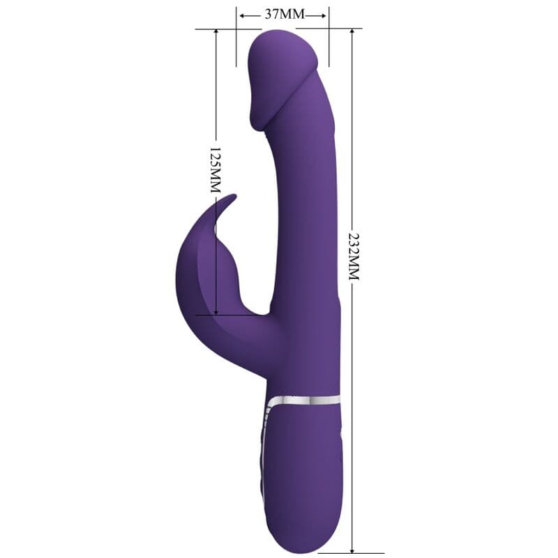 PRETTY LOVE - KAMPAS RABBIT 3 IN 1 MULTIFUNCTION VIBRATOR WITH TONGUE VIOLET thumb 6