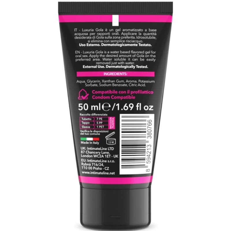 INTIMATELINE LUXURIA - ORAL SEX GEL CHERRY FLAVOR 50 ML thumb 2