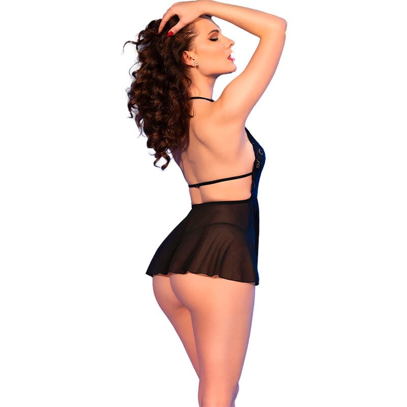CHILIROSE - CR 4720 BABYDOLL & THONG BLACK L thumb 2