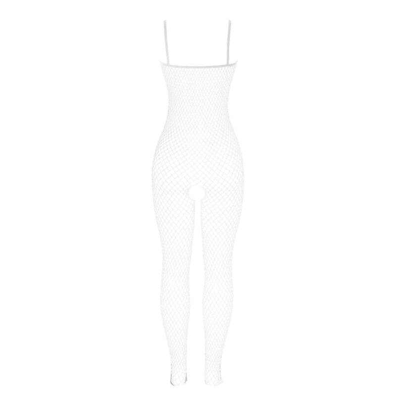 SUBBLIME - 951740 BODYSTOCKING WHITE FISHNET CROTCHLESS WITH BOWS ONE SIZE thumb 6