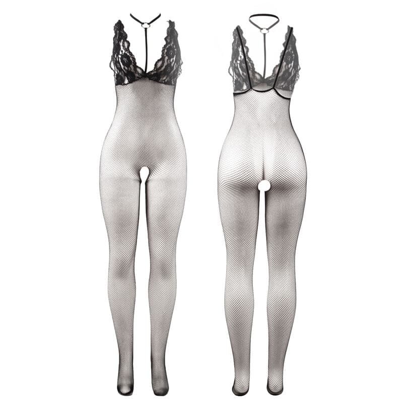 SUBBLIME - 951993 BLACK TRANSPARENT FISHNET CROTCHLESS BODYSTOCKING ONE SIZE thumb 3