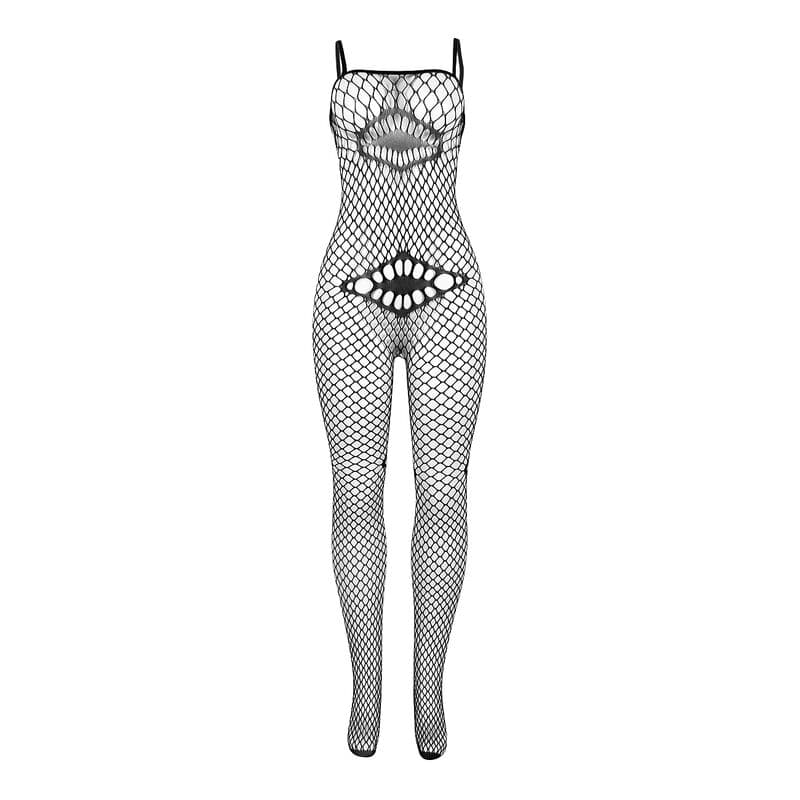 SUBBLIME - 952112 FISHNET BODYSTOCKING WITH DETAILS ON THE CHEST AND BELLY BLACK ONE SIZE thumb 4