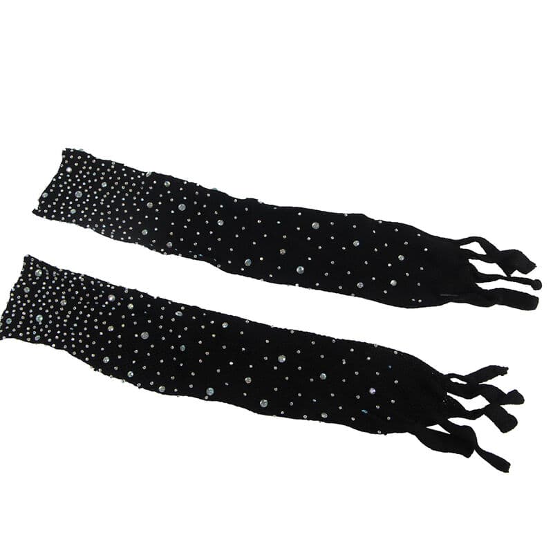 SUBBLIME - 952174 FISHNET BODYSTOCKING WITH GLOVES AND DIAMONDS BLACK ONE SIZE thumb 5