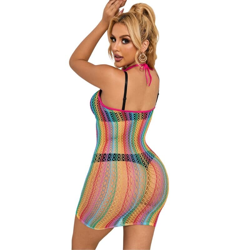 SUBBLIME - 952341 RAINBOW FISHNET DRESS ONE SIZE thumb 2