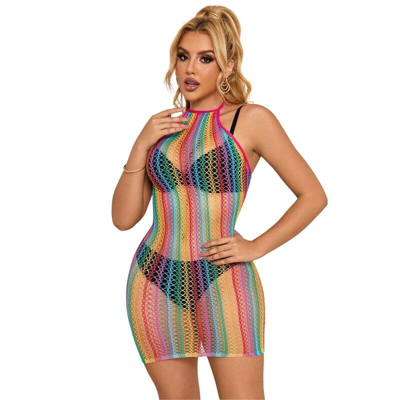 SUBBLIME - 952341 RAINBOW FISHNET DRESS ONE SIZE thumb 4