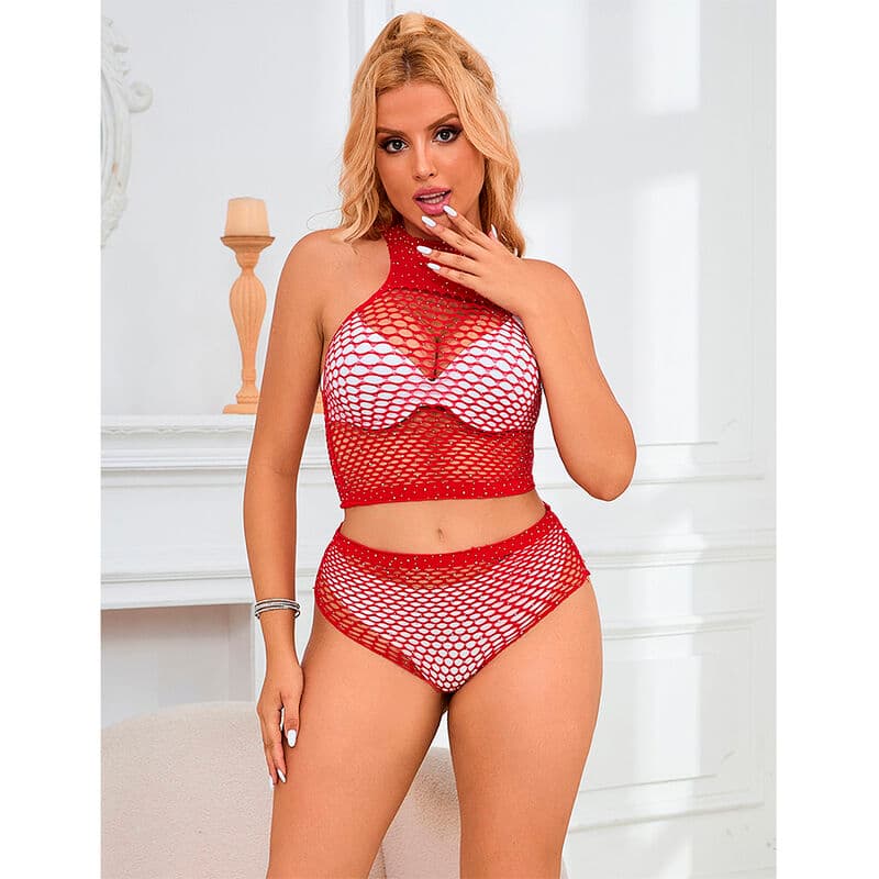 SUBBLIME - 952402 FISHNET SET WITH PINK DIAMONDS ONE SIZE thumb 7