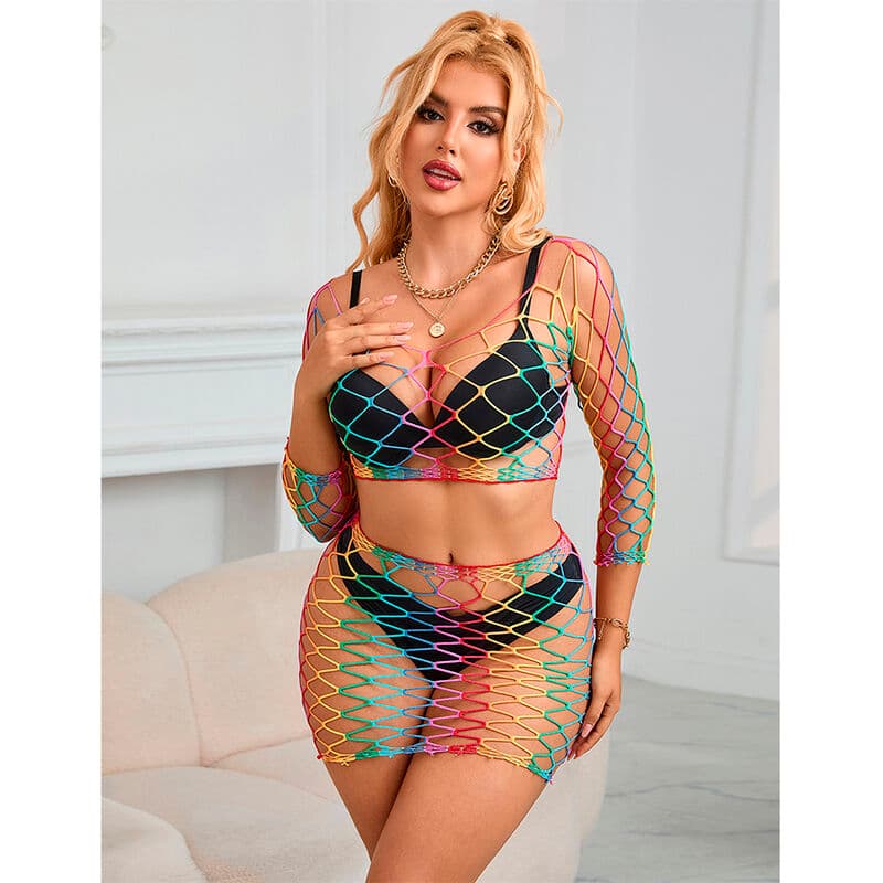 SUBBLIME - 952440 2-PIECE FISHNET SET LONG SLEEVE RAINBOW ONE SIZE thumb 7