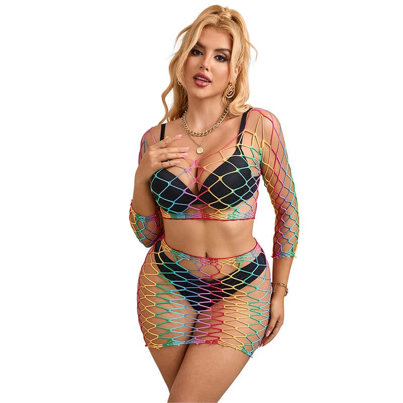SUBBLIME - 952440 2-PIECE FISHNET SET LONG SLEEVE RAINBOW ONE SIZE thumb 5
