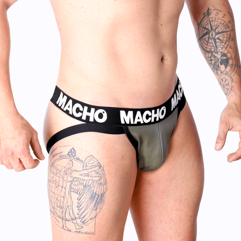 MACHO - MX27GR JOCK LEATHER GRAY BEIGE L thumb 3